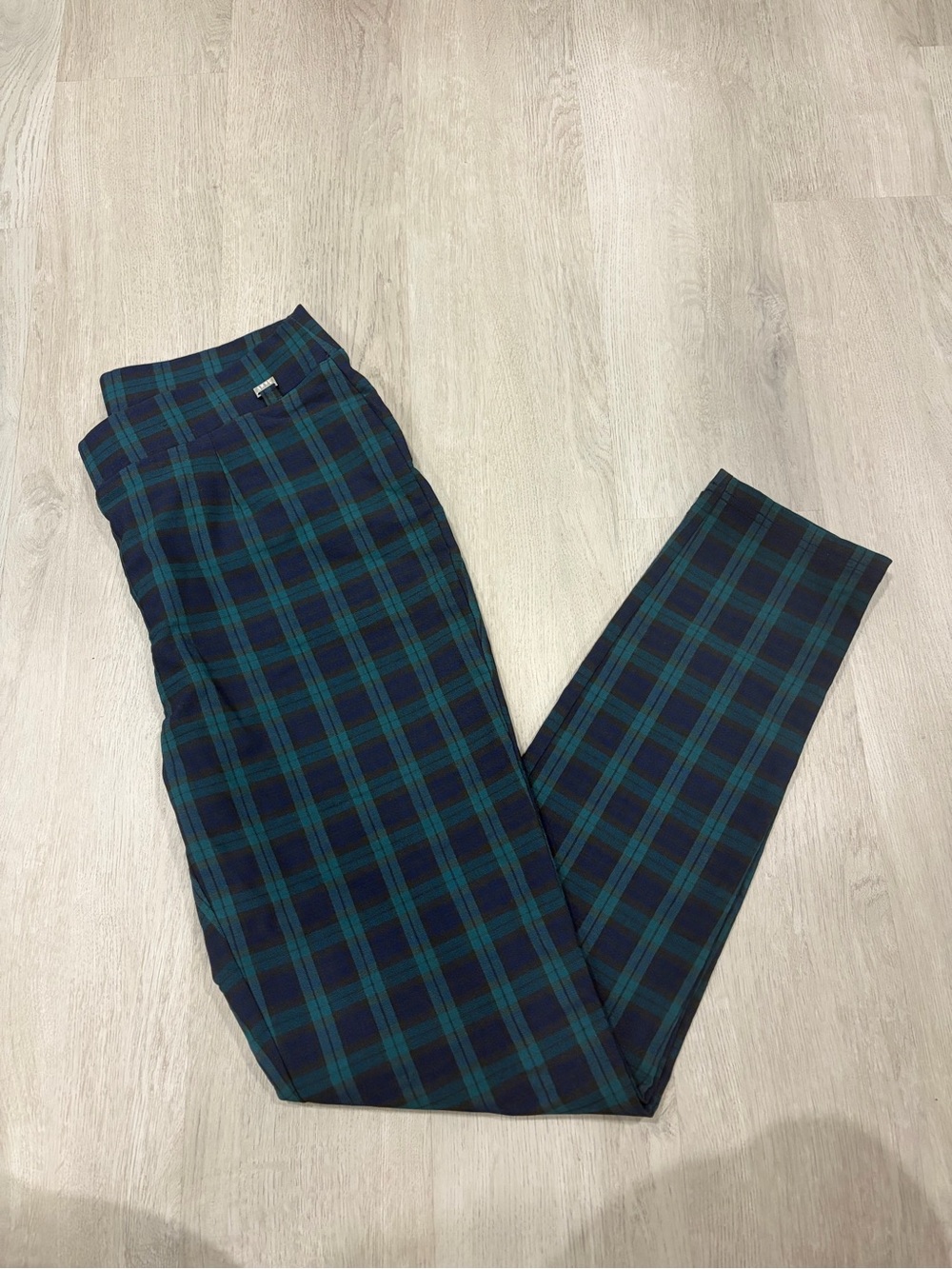 DKNY Green & Navy Plaid Chinos